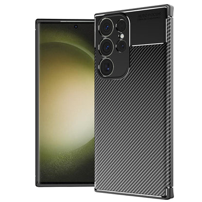Tok Samsung Galaxy S23 Ultra S918-hoz, Techsuit, CarbonFiber, Fekete