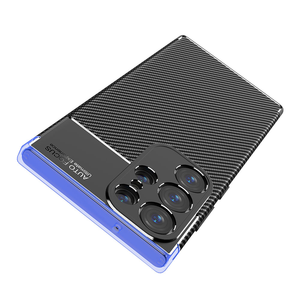 Tok Samsung Galaxy S23 Ultra S918-hoz, Techsuit, CarbonFiber, Fekete