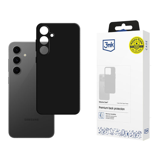 Case for Samsung Galaxy S24 FE S721, 3MK, Silicone, Black
