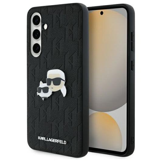 Tok Samsung Galaxy S24 FE S721-hez, Karl Lagerfeld, Monogram Karl & Choupette's Heads, Fekete