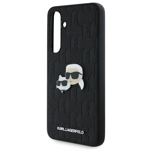 Tok Samsung Galaxy S24 FE S721-hez, Karl Lagerfeld, Monogram Karl & Choupette's Heads, Fekete