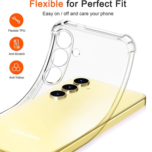 Tok Samsung Galaxy S24 FE S721-hez, Techsuit, Ütésálló Átlátszó, Átlátszó