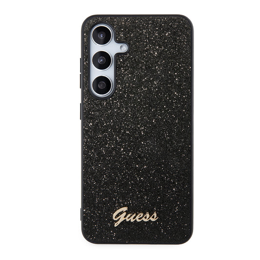 Tok Samsung Galaxy S24+ S926-hoz, Guess, Glitter Script, Fekete