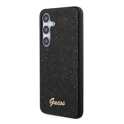 Tok Samsung Galaxy S24+ S926-hoz, Guess, Glitter Script, Fekete