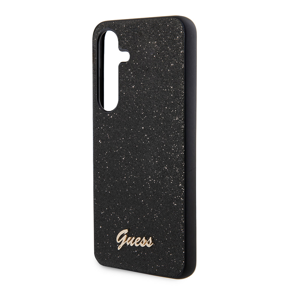 Tok Samsung Galaxy S24+ S926-hoz, Guess, Glitter Script, Fekete