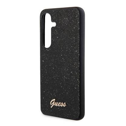 Tok Samsung Galaxy S24+ S926-hoz, Guess, Glitter Script, Fekete