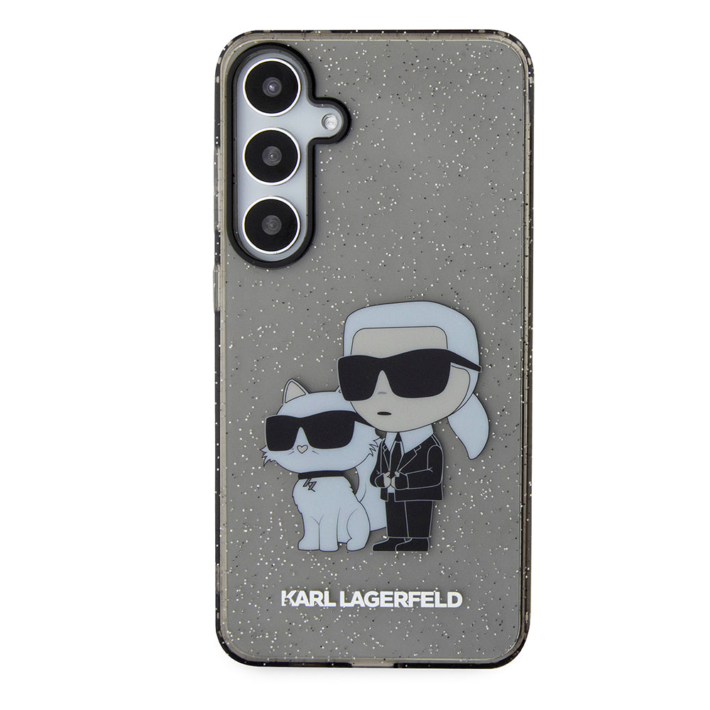 Tok Samsung Galaxy S24+ S926-hoz, Karl Lagerfeld, Glitter Karl & Choupette, Kék