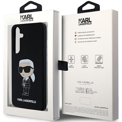 Case for Samsung Galaxy S24+ S926, Karl Lagerfeld, Silicone Ikonik NFT, Black