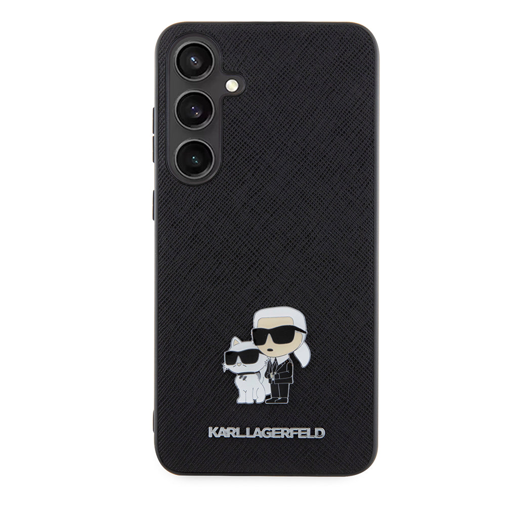 Tok Samsung Galaxy S24+ S926-hoz, Karl Lagerfeld, Saffiano Karl & Choupette Metal, Fekete