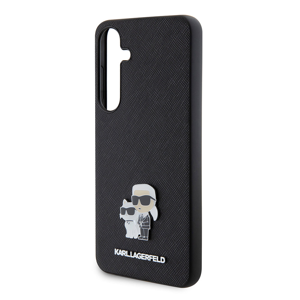 Tok Samsung Galaxy S24+ S926-hoz, Karl Lagerfeld, Saffiano Karl & Choupette Metal, Fekete