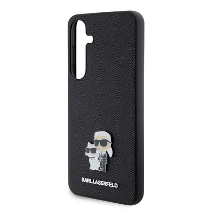 Tok Samsung Galaxy S24+ S926-hoz, Karl Lagerfeld, Saffiano Karl & Choupette Metal, Fekete