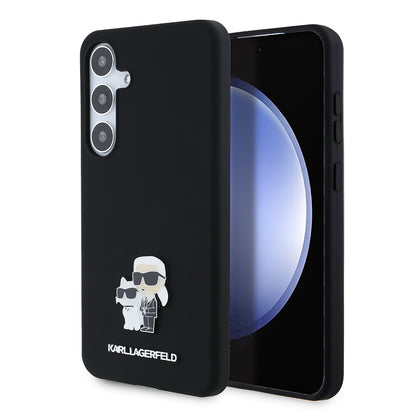 Tok Samsung Galaxy S24+ S926-hoz, Karl Lagerfeld, Karl & Choupette Metal szilikon, Fekete