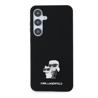 Tok Samsung Galaxy S24+ S926-hoz, Karl Lagerfeld, Karl & Choupette Metal szilikon, Fekete
