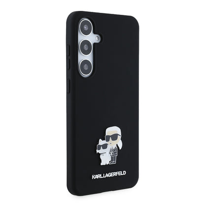 Tok Samsung Galaxy S24+ S926-hoz, Karl Lagerfeld, Karl & Choupette Metal szilikon, Fekete
