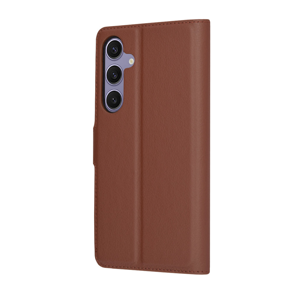 Tok Samsung Galaxy S24+ S926-hez, Techsuit, bőr folio, barna