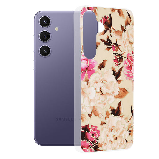 Tok Samsung Galaxy S24+ S926-hez, Techsuit, Márvány, Bézs