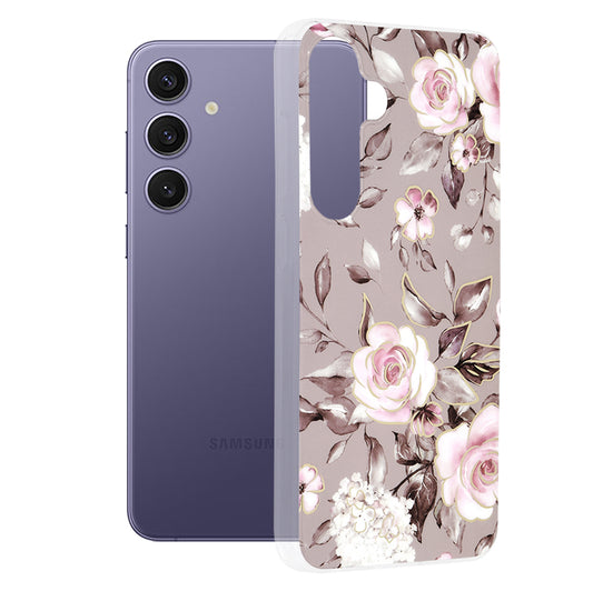 Tok Samsung Galaxy S24+ S926-hoz, Techsuit, Márvány, Szürke