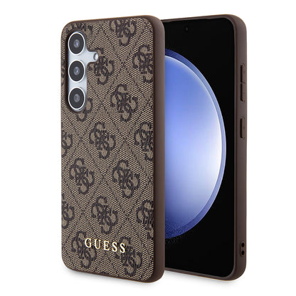 Tok Samsung Galaxy S24 S921-hez, Guess, 4G Metal Gold Logo, Barna