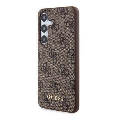 Tok Samsung Galaxy S24 S921-hez, Guess, 4G Metal Gold Logo, Barna