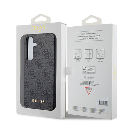 Tok Samsung Galaxy S24 S921-hez, Guess, 4G Metal Gold Logo, Fekete