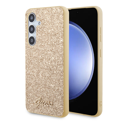 Case for Samsung Galaxy S24 S921, Guess, Glitter Script, Gold