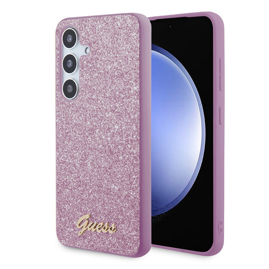 Tok Samsung Galaxy S24 S921-hez, Guess, Glitter Script, Lila