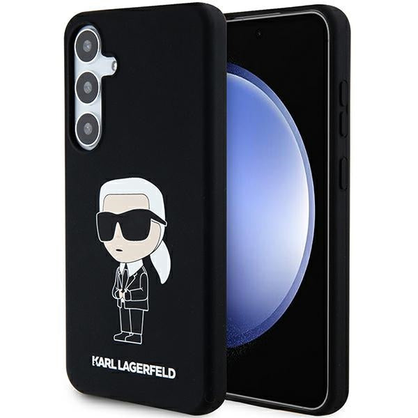 Tok Samsung Galaxy S24 S921-hez, Karl Lagerfeld, Ikonik NFT szilikon, Fekete