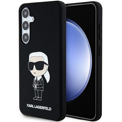 Tok Samsung Galaxy S24 S921-hez, Karl Lagerfeld, Ikonik NFT szilikon, Fekete