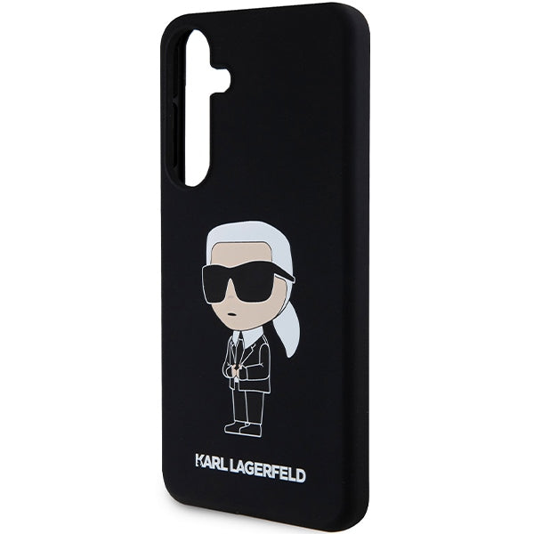 Tok Samsung Galaxy S24 S921-hez, Karl Lagerfeld, Ikonik NFT szilikon, Fekete