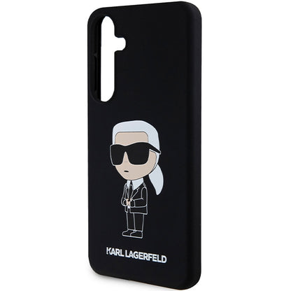 Tok Samsung Galaxy S24 S921-hez, Karl Lagerfeld, Ikonik NFT szilikon, Fekete