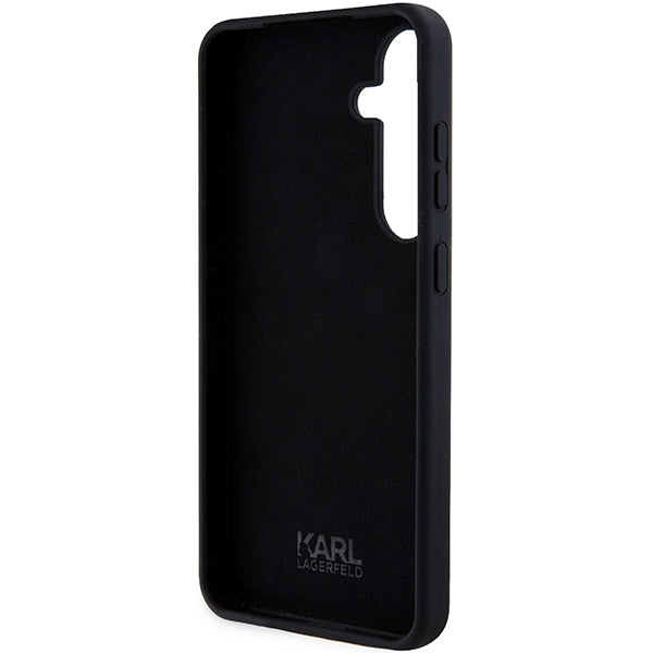 Tok Samsung Galaxy S24 S921-hez, Karl Lagerfeld, Ikonik NFT szilikon, Fekete