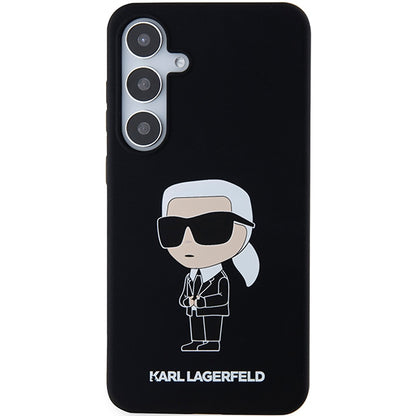 Tok Samsung Galaxy S24 S921-hez, Karl Lagerfeld, Ikonik NFT szilikon, Fekete