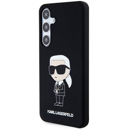 Tok Samsung Galaxy S24 S921-hez, Karl Lagerfeld, Ikonik NFT szilikon, Fekete