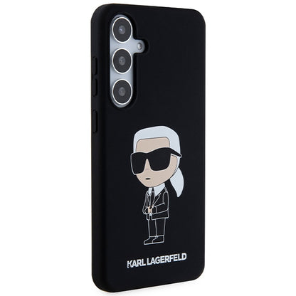 Tok Samsung Galaxy S24 S921-hez, Karl Lagerfeld, Ikonik NFT szilikon, Fekete