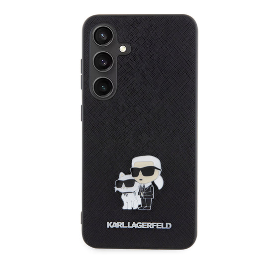 Tok Samsung Galaxy S24 S921-hez, Karl Lagerfeld, Saffiano Karl & Choupette Metal, Fekete