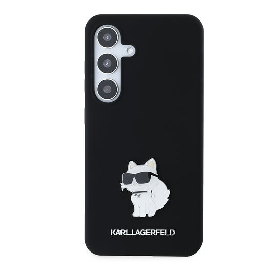 Tok Samsung Galaxy S24 S921-hez, Karl Lagerfeld, Choupette szilikon, fekete