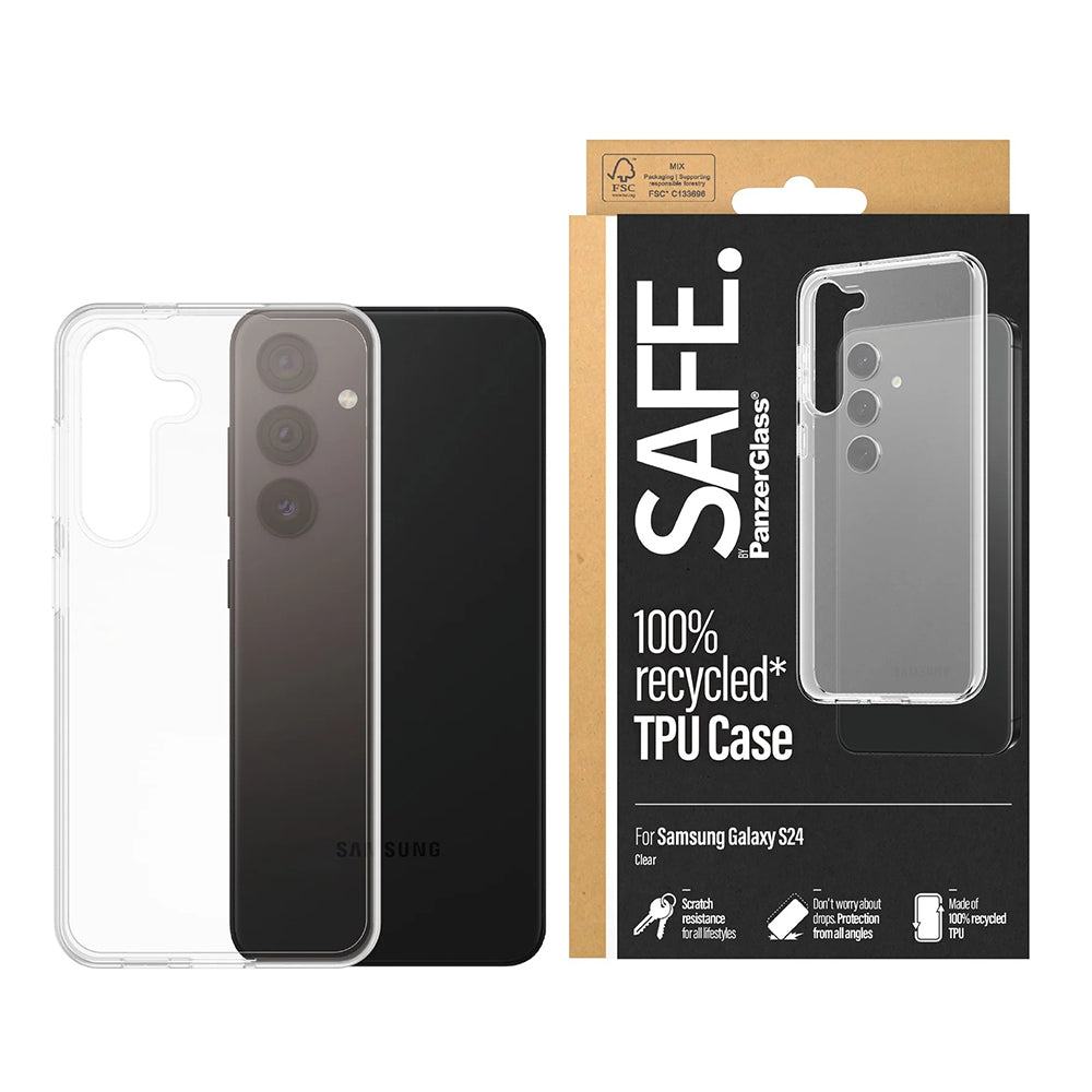 Tok Samsung Galaxy S24 S921-hez, PanzerGlass, Safe., Átlátszó