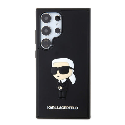 Tok a Samsung Galaxy S24 Ultra S928-hoz, Karl Lagerfeld, 3D Rubber Ikonik Karl, Fekete