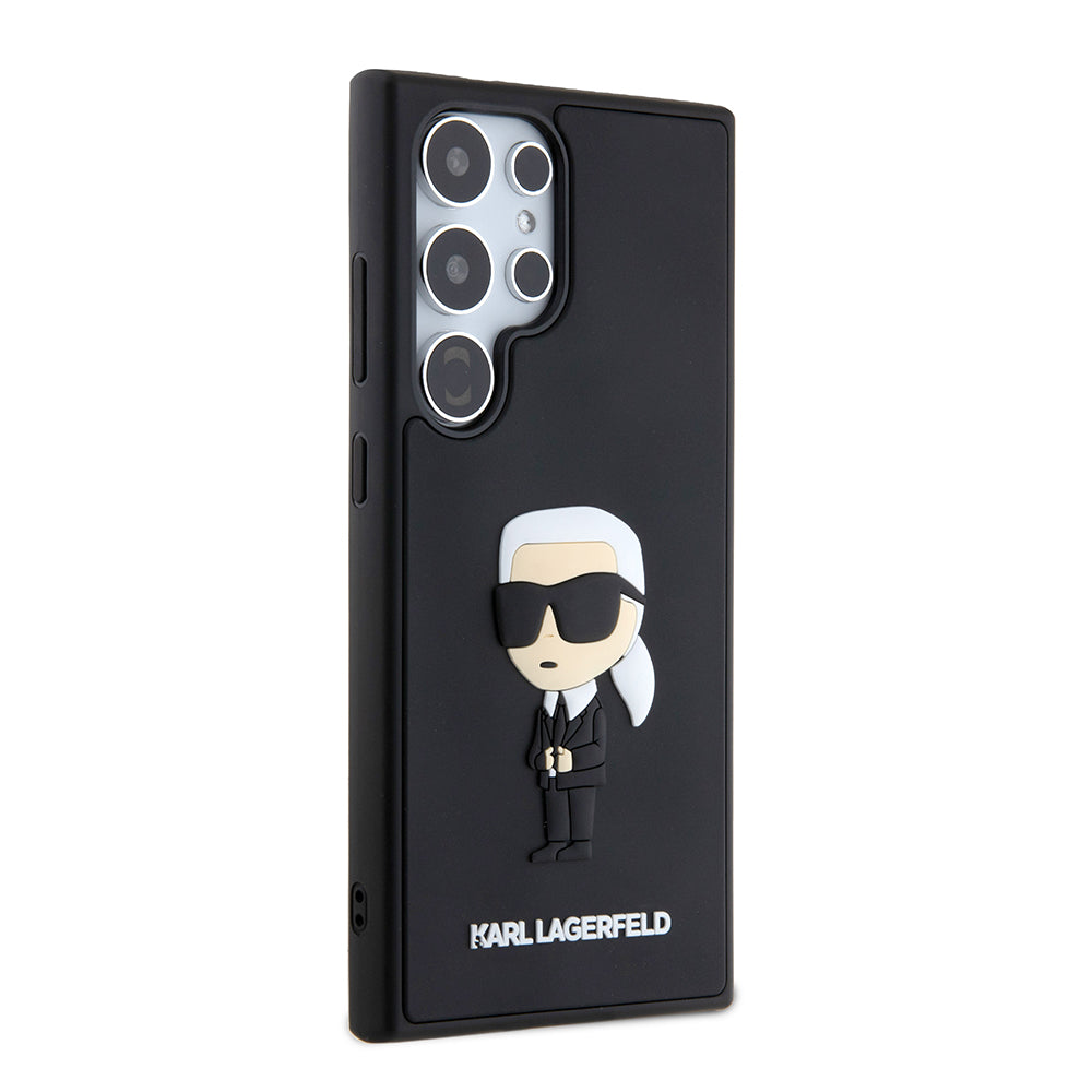 Tok a Samsung Galaxy S24 Ultra S928-hoz, Karl Lagerfeld, 3D Rubber Ikonik Karl, Fekete