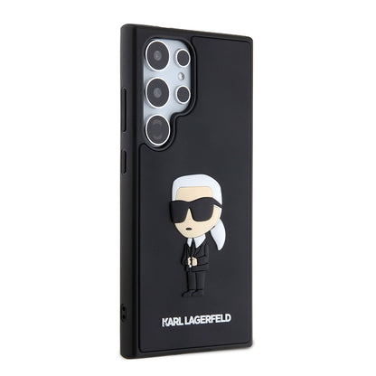 Tok a Samsung Galaxy S24 Ultra S928-hoz, Karl Lagerfeld, 3D Rubber Ikonik Karl, Fekete