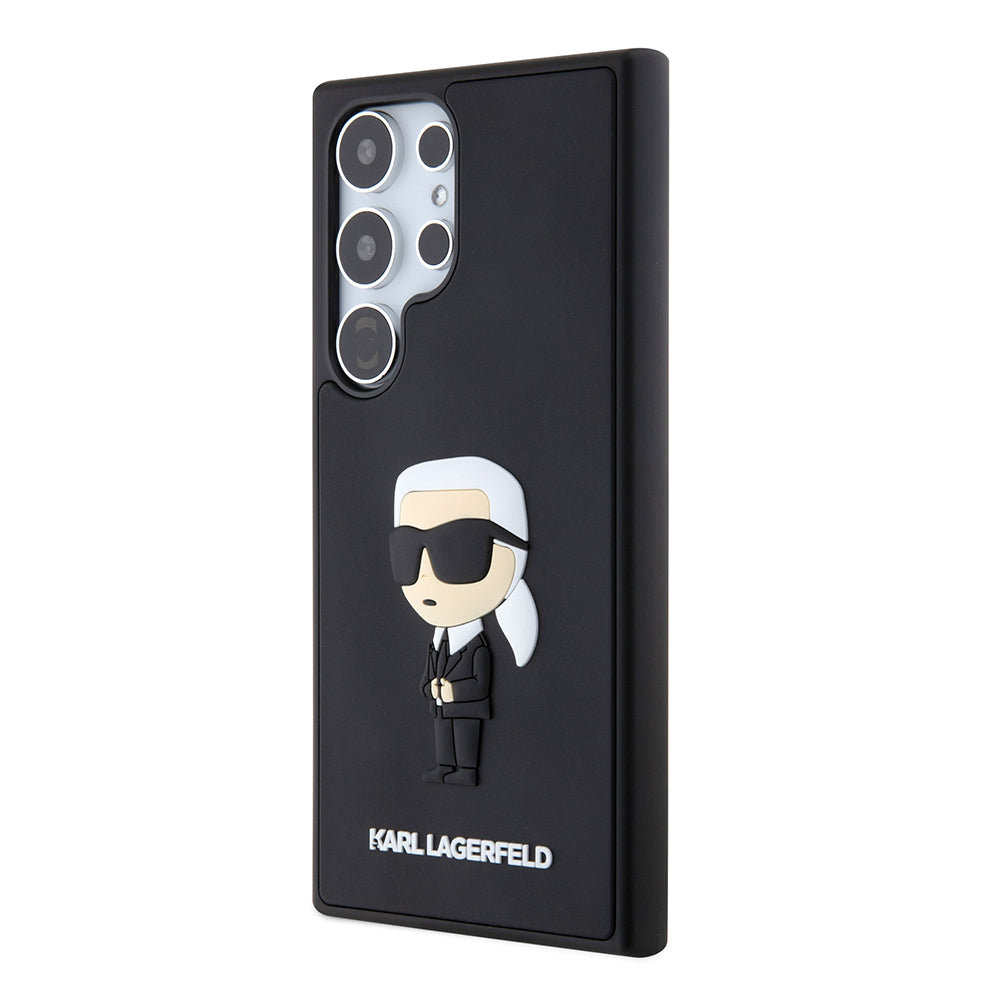 Tok a Samsung Galaxy S24 Ultra S928-hoz, Karl Lagerfeld, 3D Rubber Ikonik Karl, Fekete