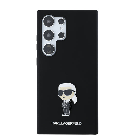 Tok Samsung Galaxy S24 Ultra S928-hoz, Karl Lagerfeld, Silicone Ikonik Karl, Fekete