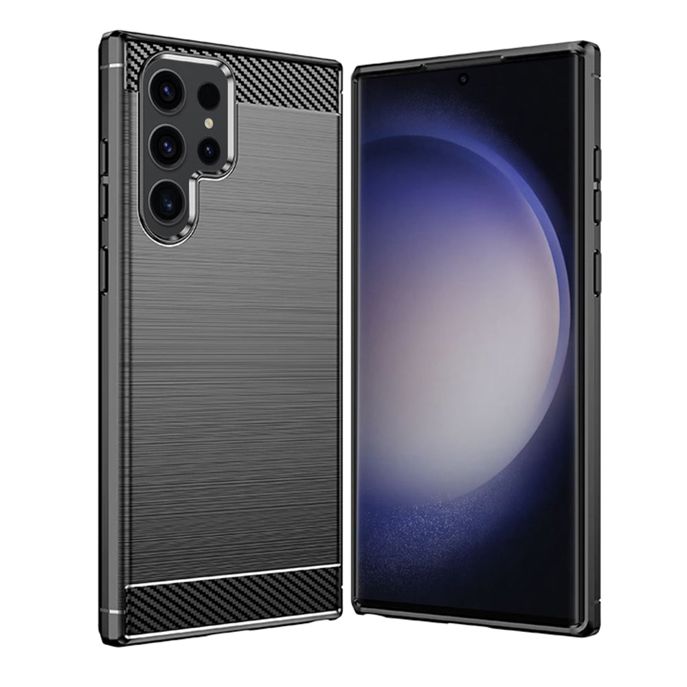 Tok Samsung Galaxy S24 Ultra S928-hoz, Techsuit, karbon, fekete