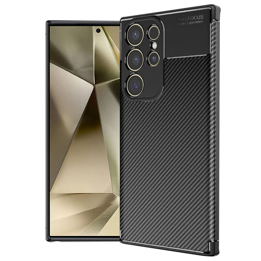Tok Samsung Galaxy S24 Ultra S928-hoz, Techsuit, CarbonFiber, Fekete