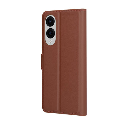 Tok Samsung Galaxy S25 Edge S937-hez, Techsuit, bőr folio, barna