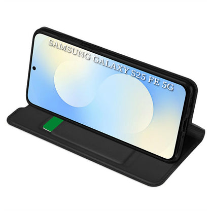 Tok Samsung Galaxy S25 FE-hez, Techsuit, Magskin Book, Fekete