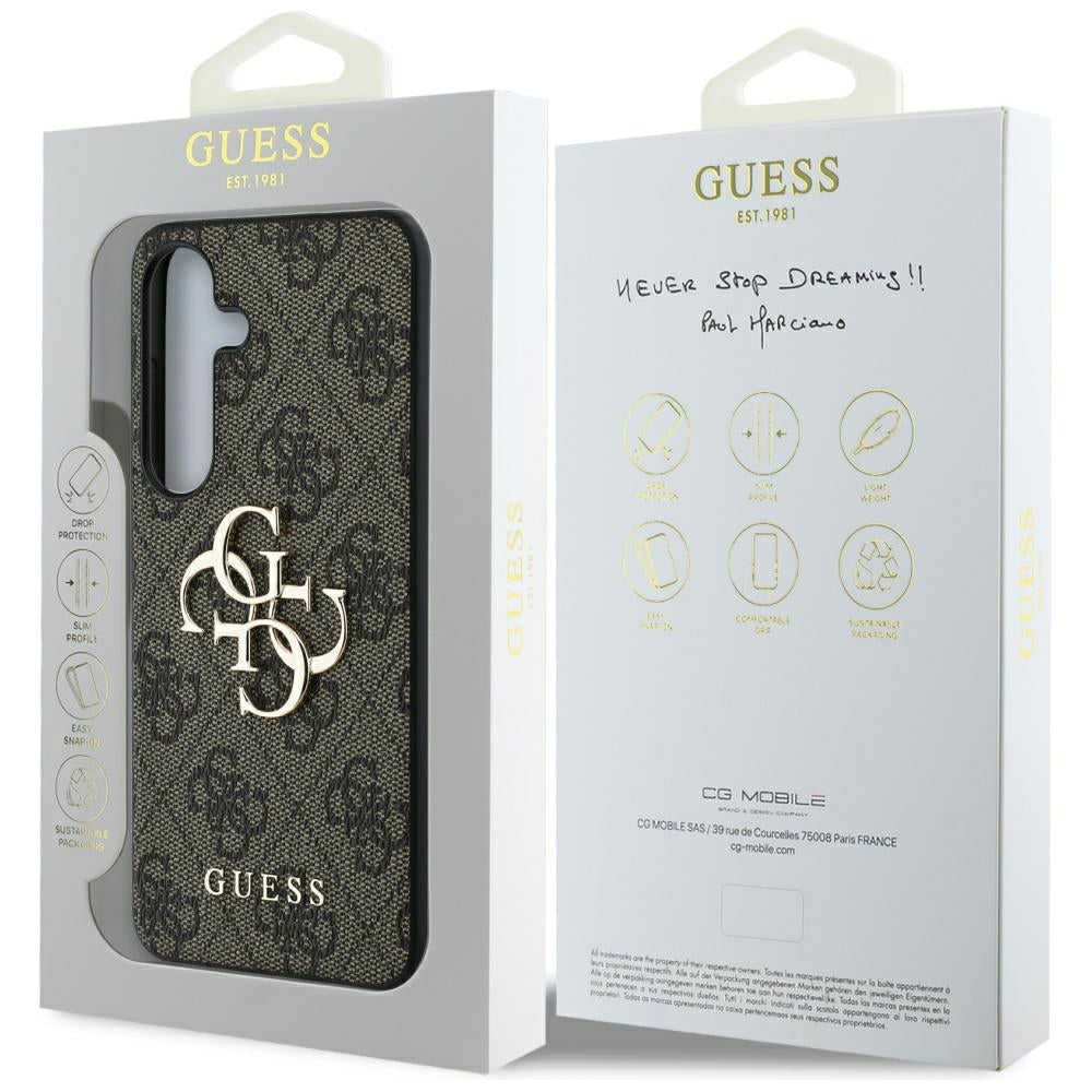 Tok Samsung Galaxy S25+ S936-hoz, Guess, 4G Big Logo, Barna