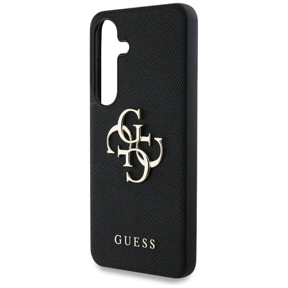 Tok Samsung Galaxy S25+ S936-hoz, Guess, 4G Grained Big and Classic Logo, Fekete