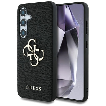 Tok Samsung Galaxy S25+ S936-hoz, Guess, 4G Grained Big and Classic Logo, Fekete