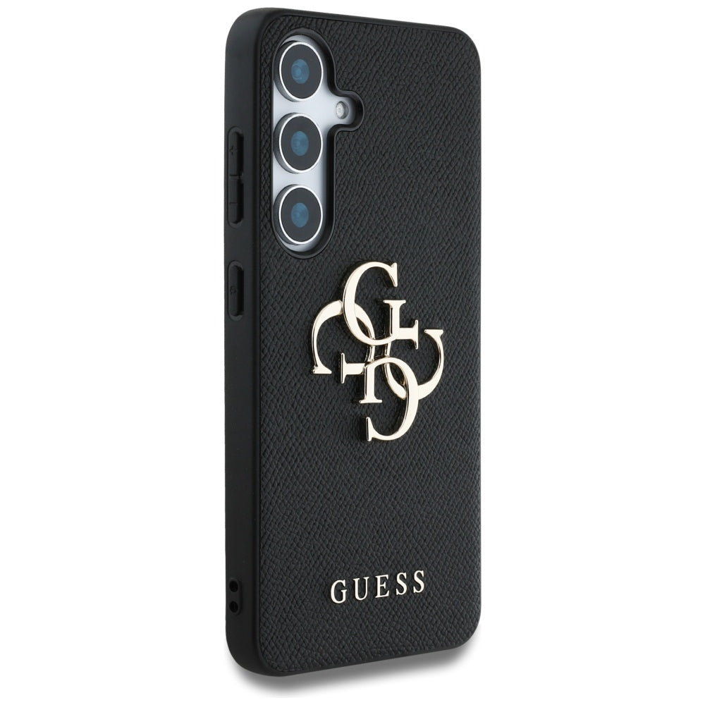 Tok Samsung Galaxy S25+ S936-hoz, Guess, 4G Grained Big and Classic Logo, Fekete